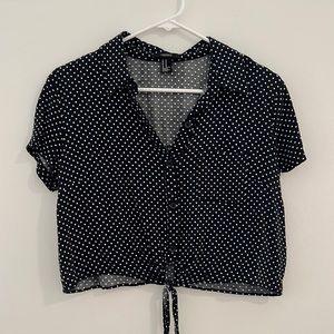 Vintage inspired polka dot crop top
